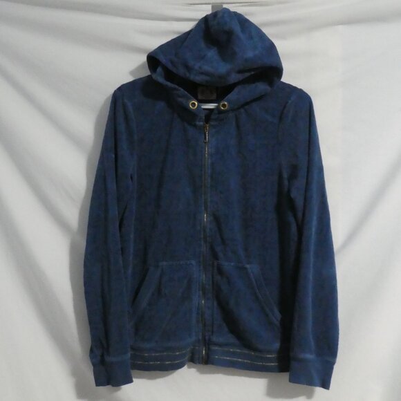 Juicy Couture Tops - JUICY COUTURE | xl, extra large | Zip-Up Velour JC All Over Design Hooded Jacket